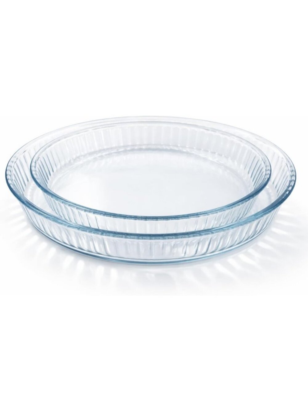 2-Piece Round Glass Baking Dishes Set - Oven Safe Casserole & Pie Pan, 12.5